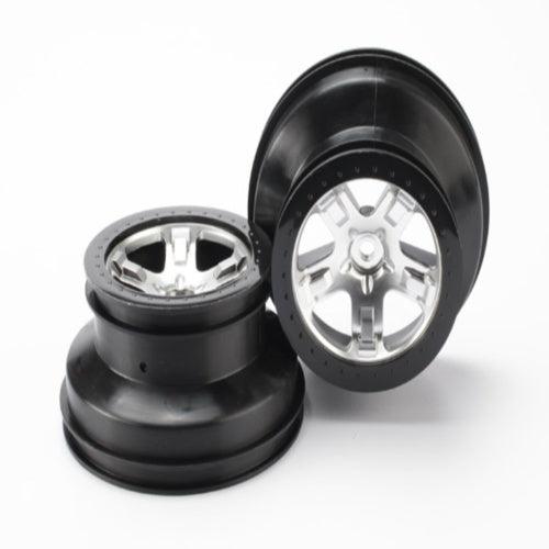 Traxxas 5872X SCT Front/Rear Wheel Black Chrome Beadlock (2) Slash