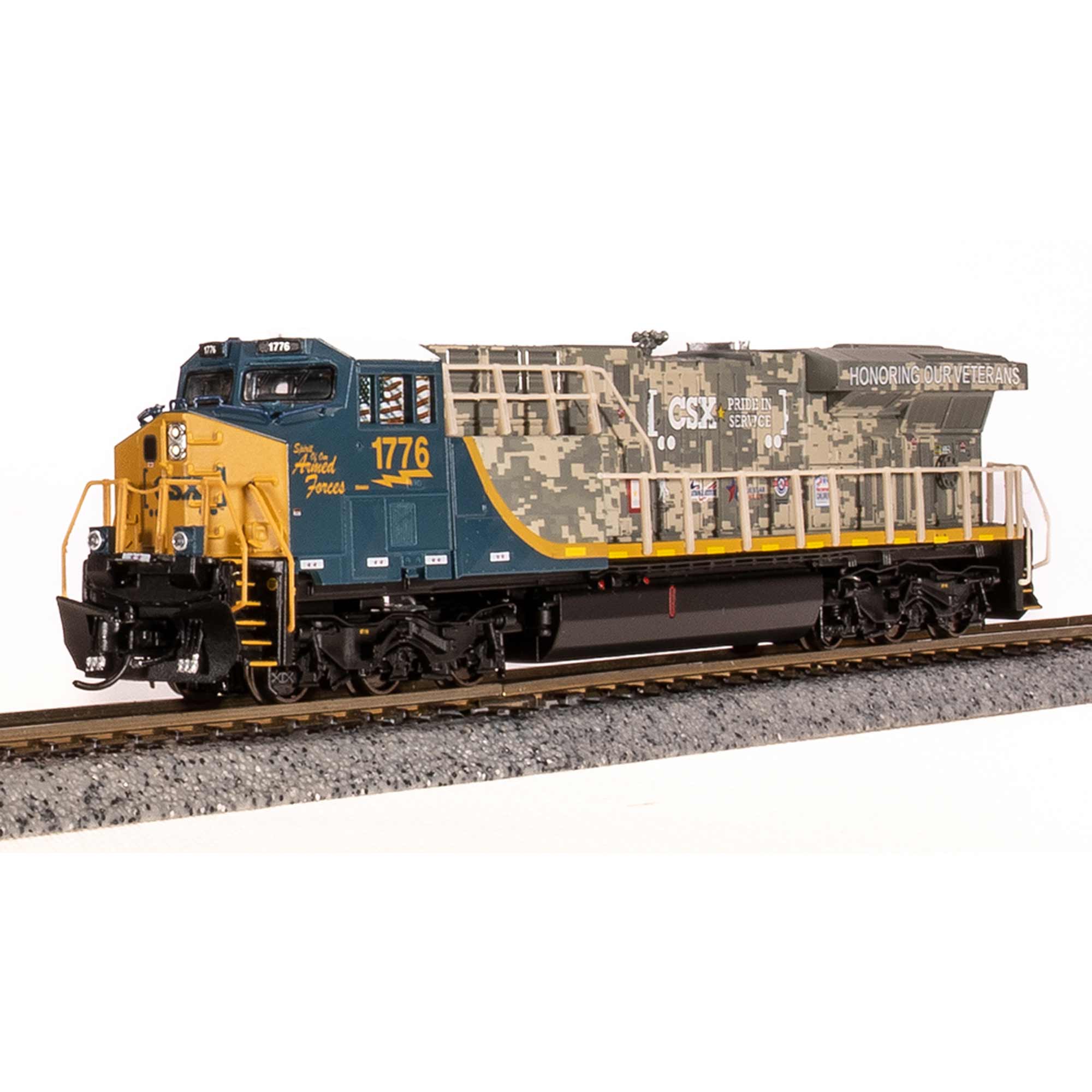 N GE ES44AC Locomotive, Pride in Service Veterans, Paragon4, CSX #1776