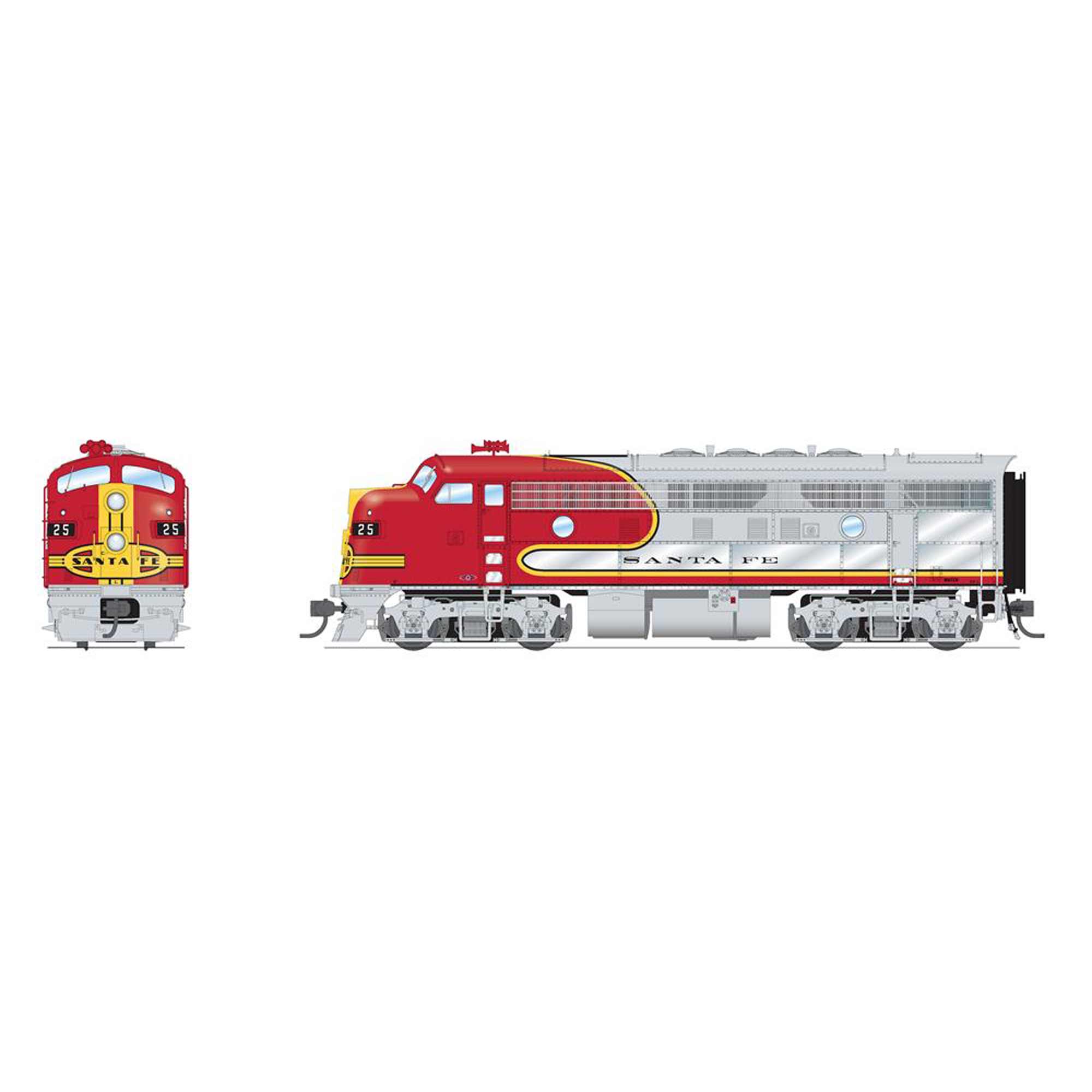 HO EMD F3A Locomotive, ATSF 26C, Warbonnet, 1960’s with Paragon4