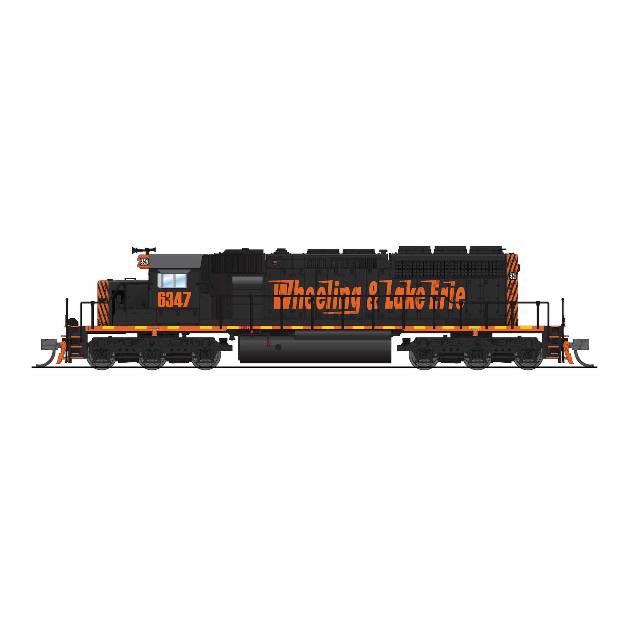 N, EMD SD40-2, W&LE 6389, Black & Orange, Paragon4 Sound/DC/DCC