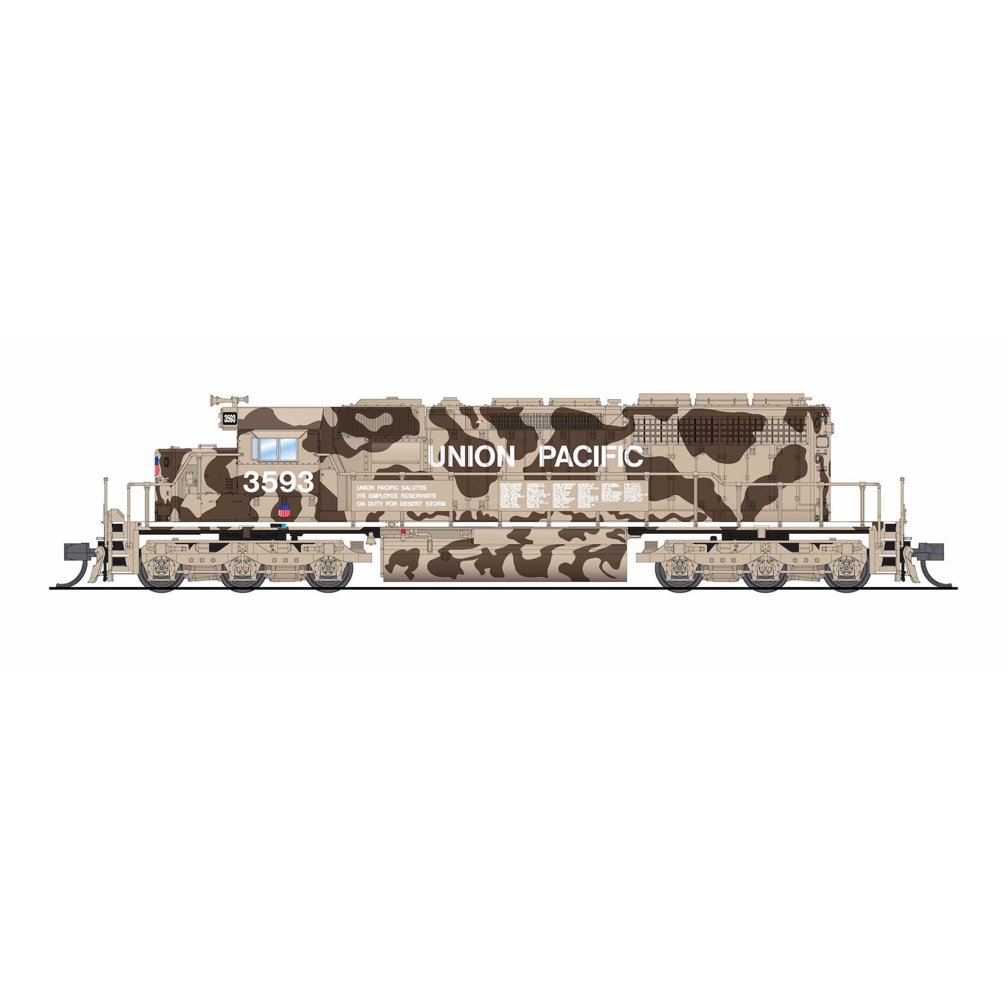 N, EMD SD40-2, UP 3593, Desert Victory Scheme, No-Sound / DCC-Ready