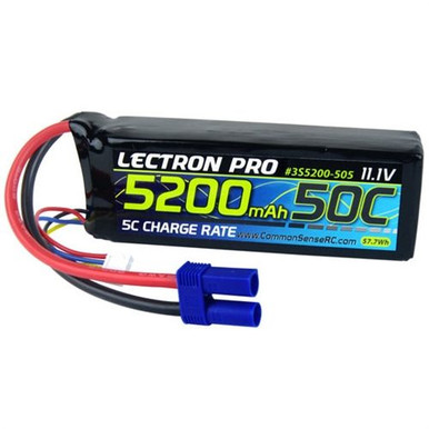 Lectron Pro 11.1V 3S 5200mAh 50C LiPo Battery EC5 Plug