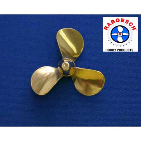 Brass 3-Blade Prop,2.0 Pitch,1-1/2″Right