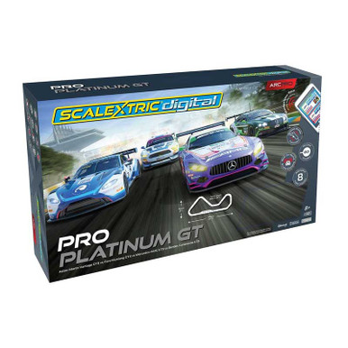 Scalextric ARC PRO Platinum GT Digital 30-Foot 1/32 Slot Car Track Set with 4 Cars