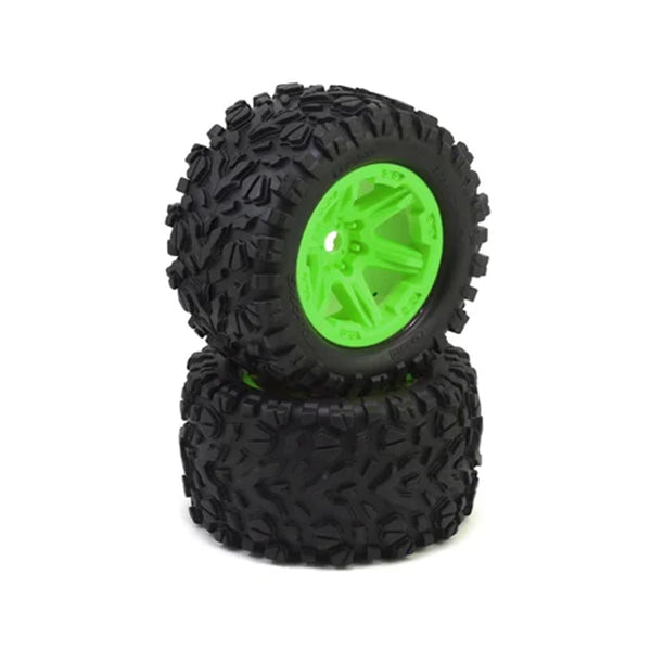 Traxxas Talon EXT Tires 3.8″ Pre-Mounted Monster Truck Tires (2) (Green) (17mm Splined Hex)