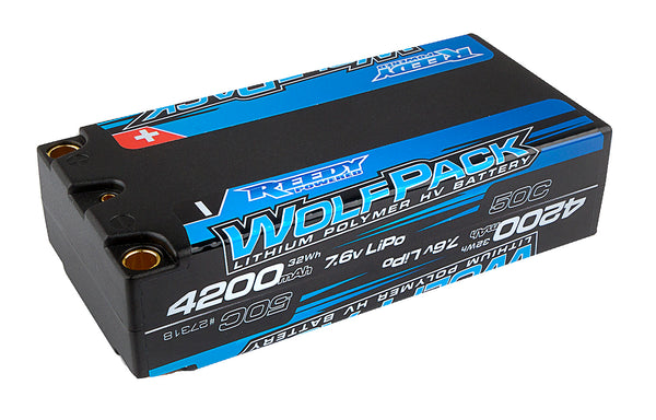 Wolfpack HV 7.6V 2S LiPo Battery, Shorty 4200mAh 50C