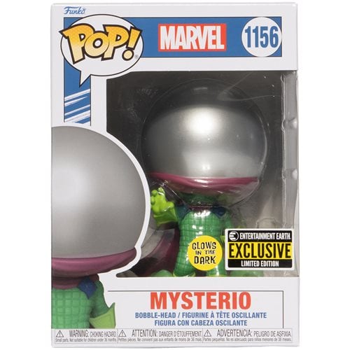 Funko Pop! 1156 Marvel – Mysterio Glow-in-the-Dark Vinyl Figure – Entertainment Earth Exclusive