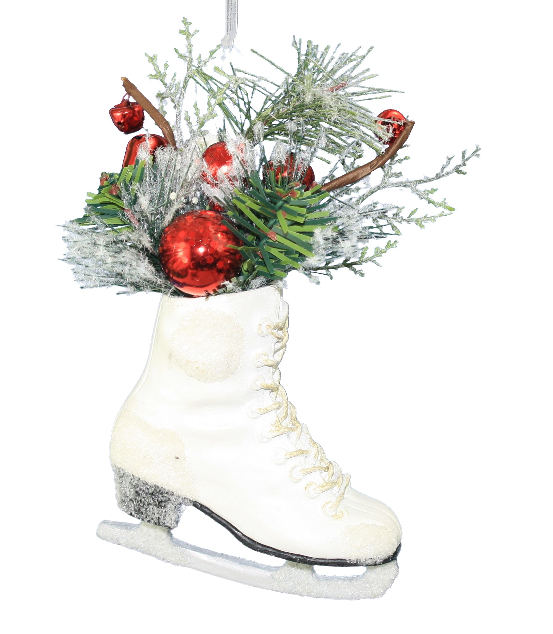 Ice Skate with Greens Ornament – Red …