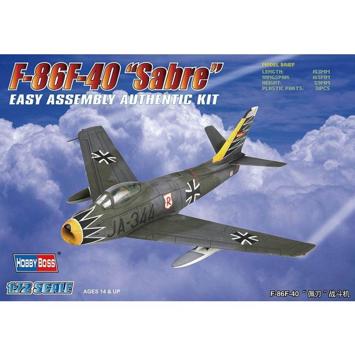 Hobby Boss 1/72 F-86F-40 Sabre Fighter Plastic Model Kit