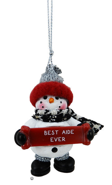 Cozy Snowman Ornament – Best Aide Ever