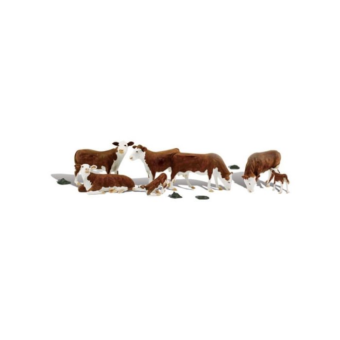 Woodland Scenics HO Scale Hereford Cow Figures