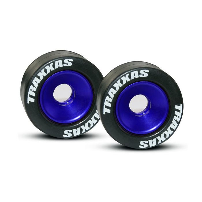 Traxxas Blue Aluminum Wheelie Bar Wheels (2)