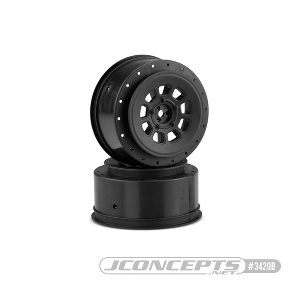 9-Shot Short Course Truck Wheel, +3 Offset, Black (2)