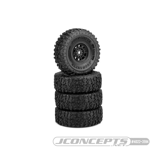 Landmines Pre-Glued Tire, Hazard Wheels, Gold Comp., SCX24