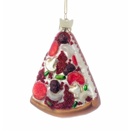 Kurt Adler – Noble Gems Pizza Slice 3 1/2-Inch Glass Ornament