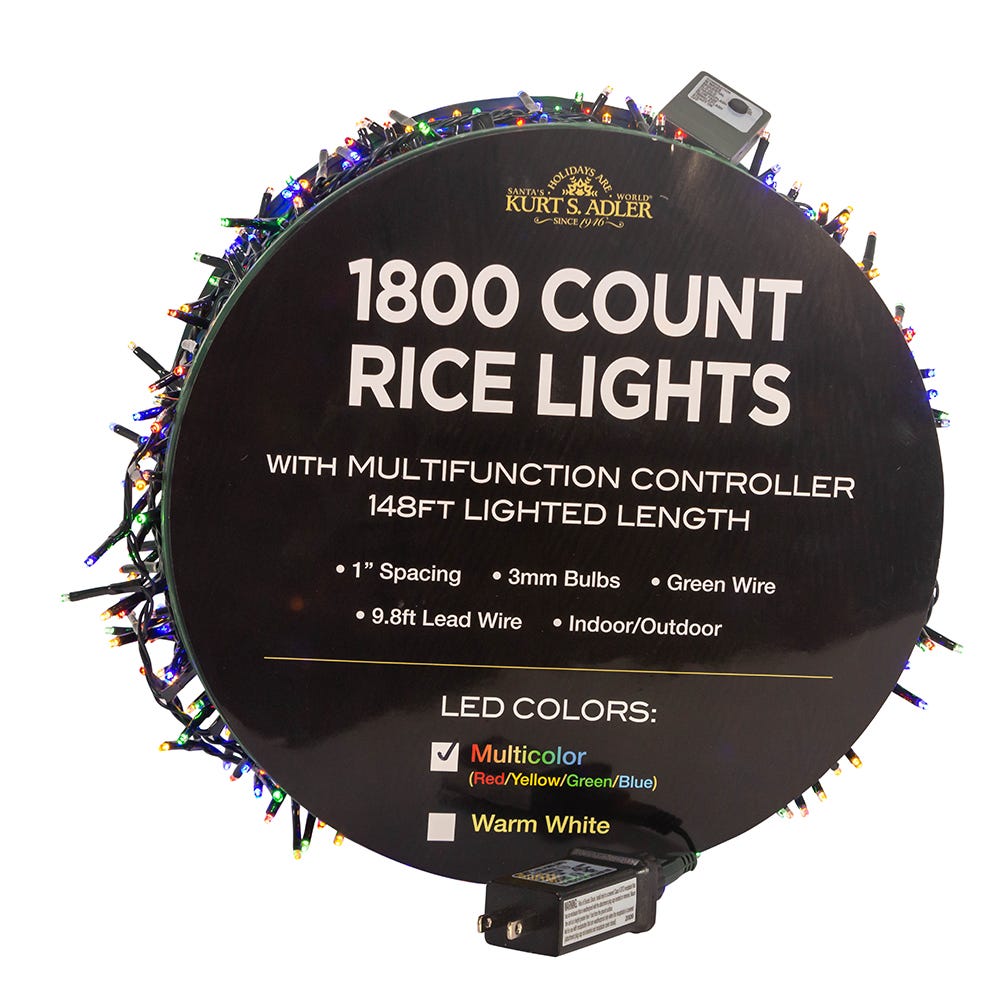 1800-Light Multi-Color LED Rice Light…