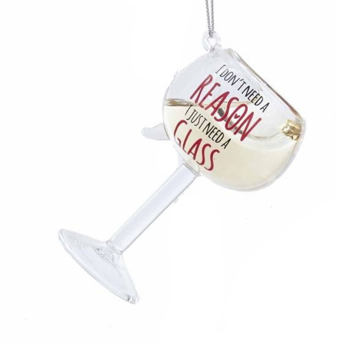 Glass Wine Glass Ornament – I Don’t N…