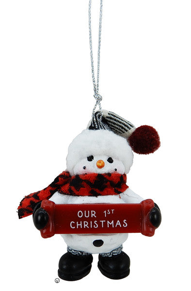 Cozy Snowman Ornament – Our 1st Chris…