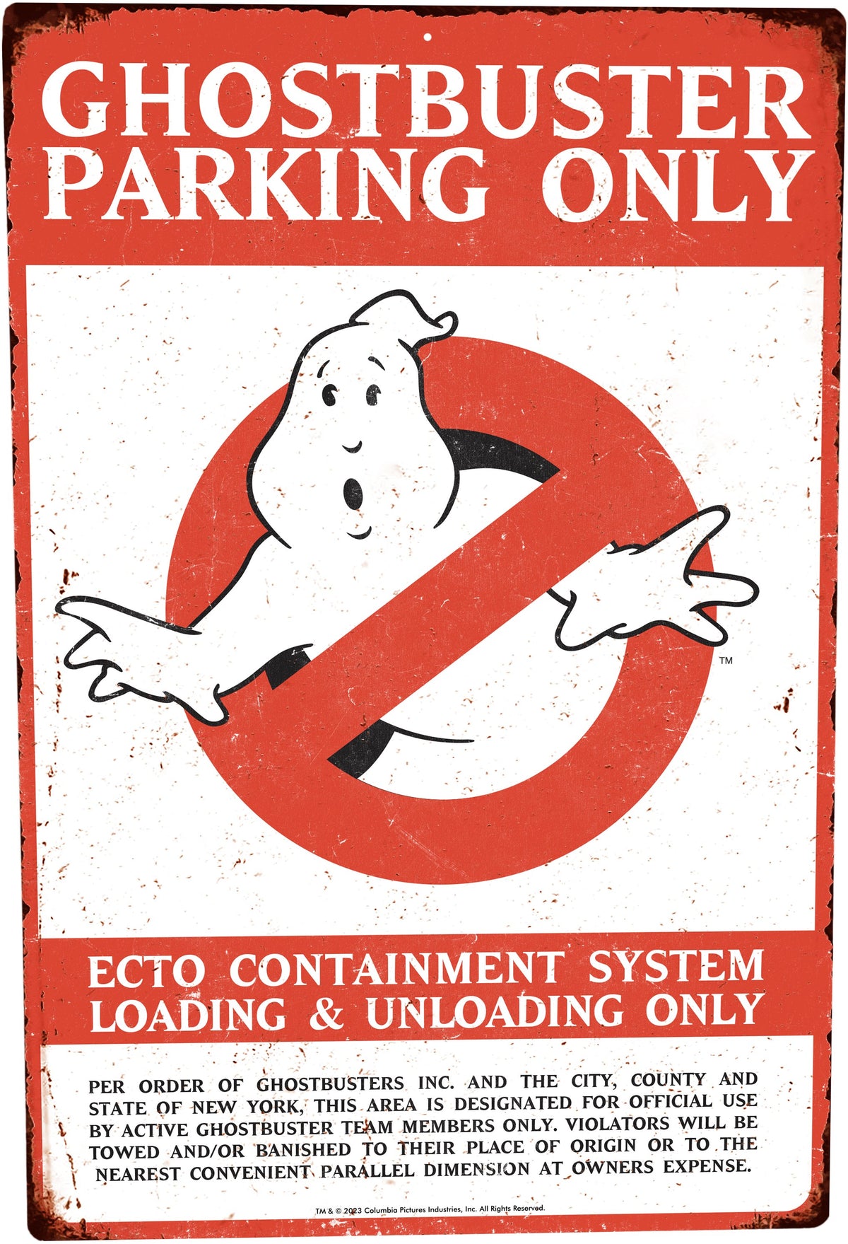 Ghostbusters “No Parking” Metal Sign