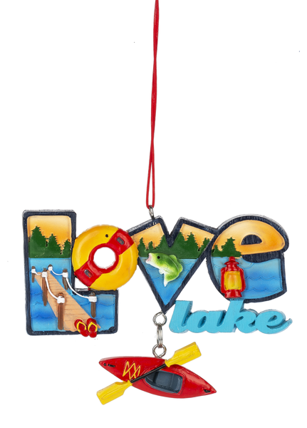 Love Lake Kayak Ornament