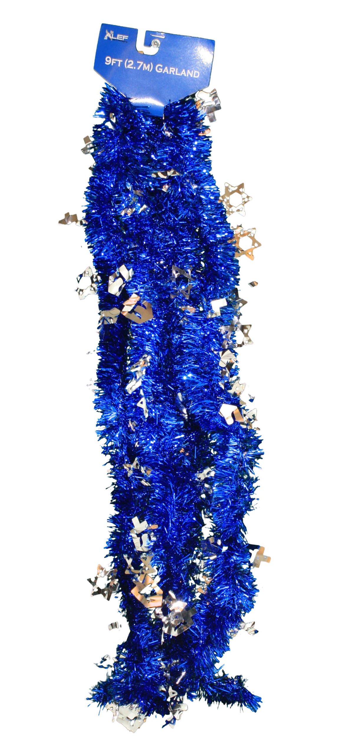 9 foot Hanukkah Tinsel Garland with D…