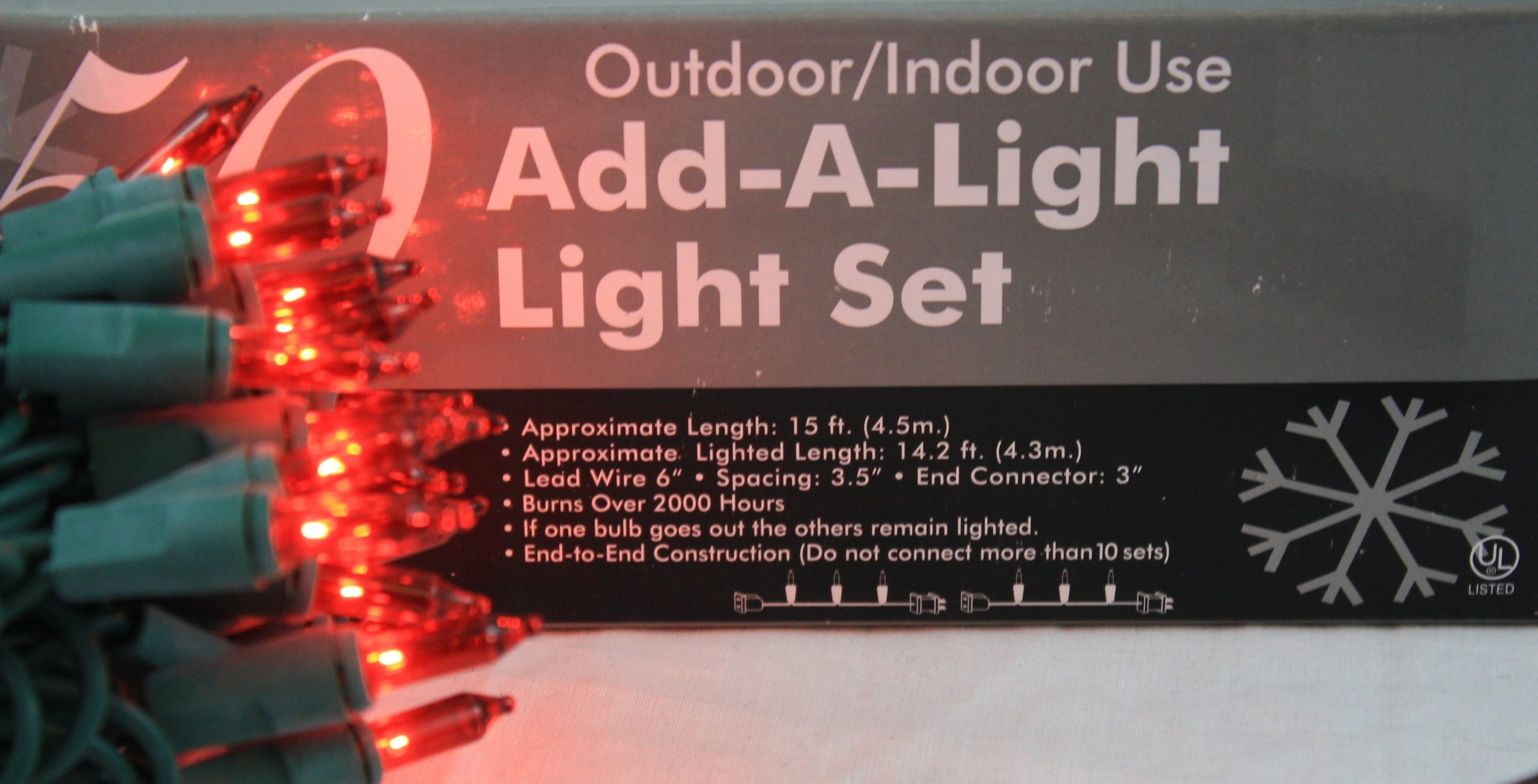 50 Light Indoor/Outdoor RED String Light